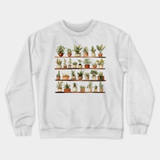 House Plants - Earthy Boho Watercolor Design Crewneck Sweatshirt